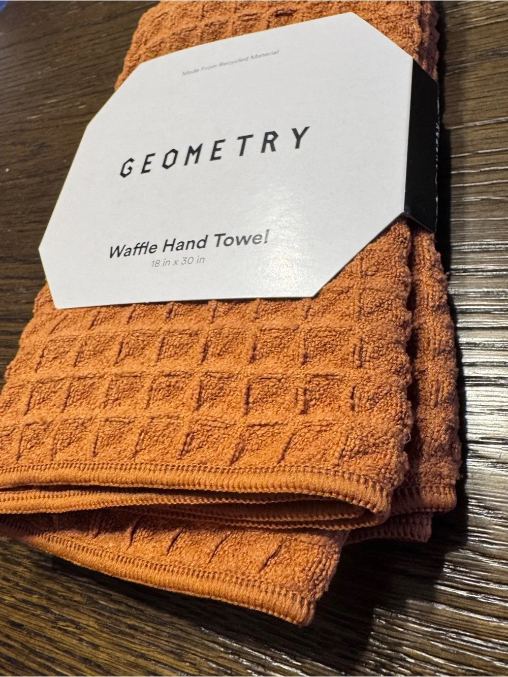 NWT Geometry Waffle Knit Hand Towel - Clay